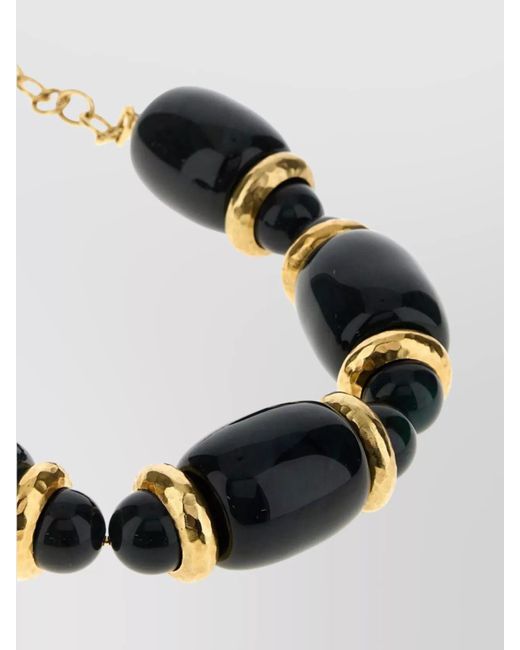 Saint Laurent Black Metal And Resin Statement Necklace