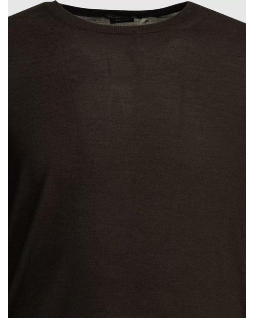 Tom Ford Black Cashmere Silk Crew Neck Regular Sweater for men