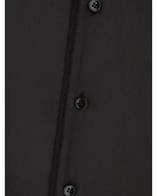 Saint Laurent Black Silk Shirt Long Sleeves Notched Lapels