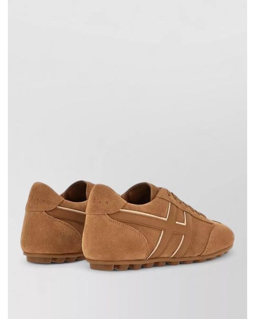 Hogan Brown H693 Lace Up Leather Sneakers