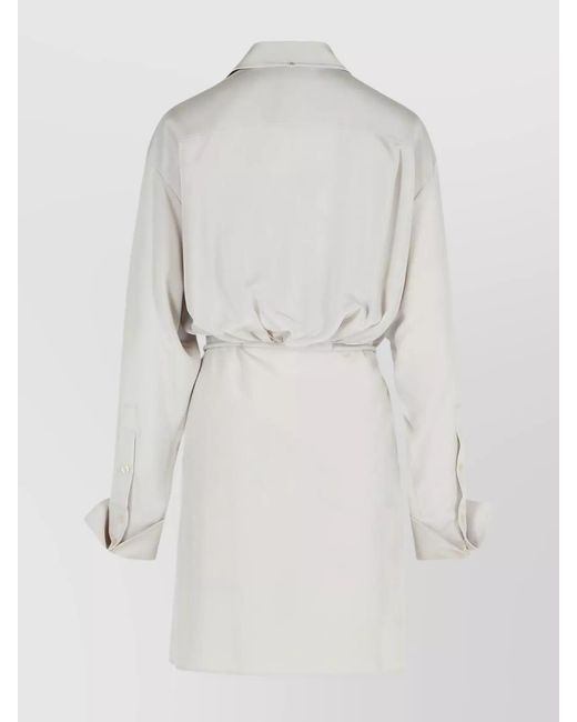 Sportmax White Silk Knee-Length Dress