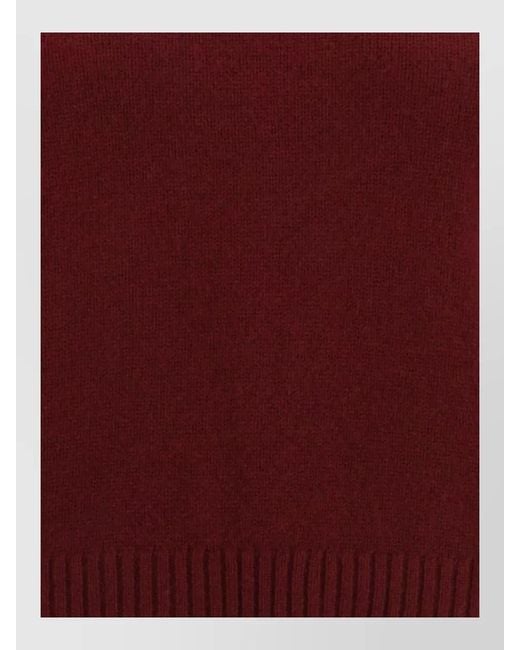 Lisa Yang Red Cashmere Ribbed Crewneck Sweater