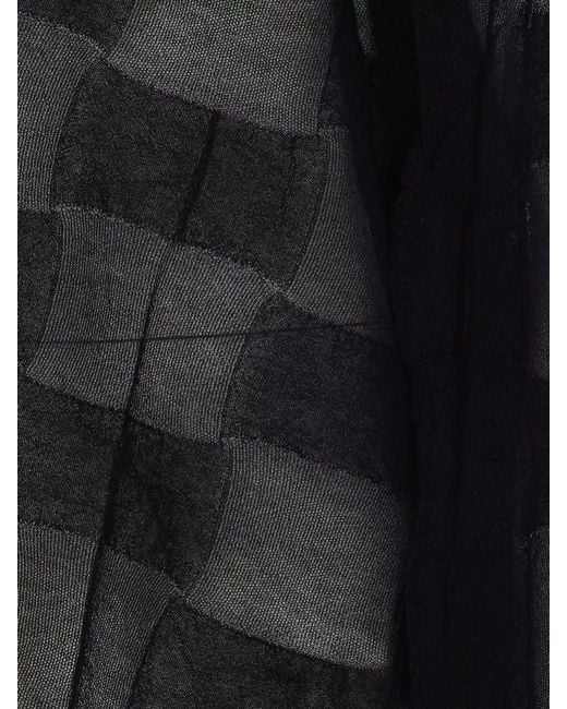 Uma Wang Black Checkered Cardigan Sheer Knit V Neck