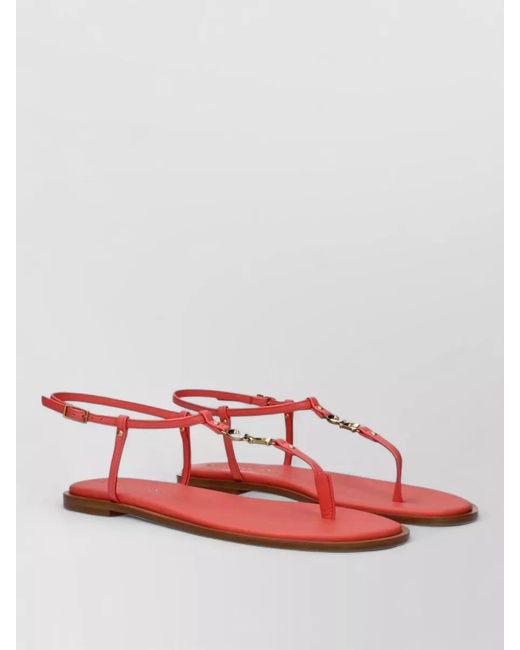 Dior Red Leather T-Strap Sandals