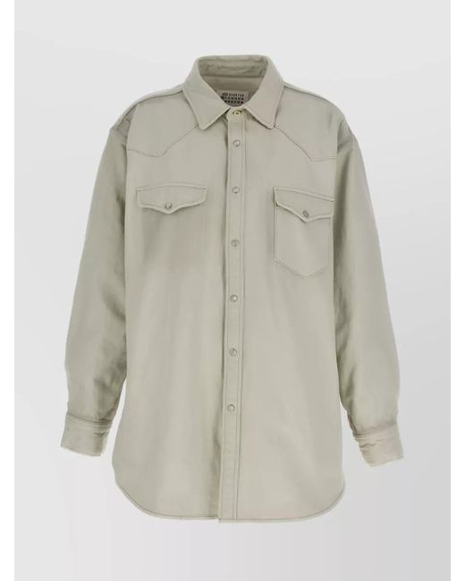 Maison Margiela Gray Padded Oversized Denim Shirt Jacket