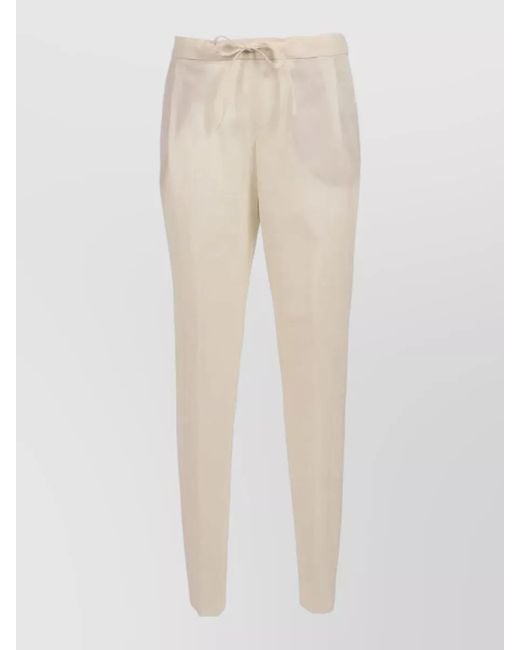 Fabiana Filippi Natural Trousers Elastic Waistband Side Pockets Design