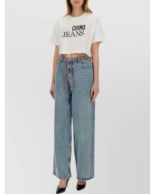 Moschino White Cropped T-Shirt