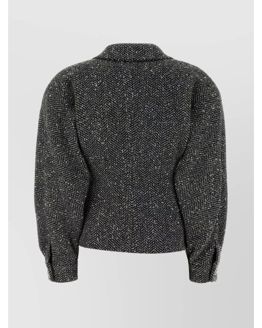 Alessandra Rich Black Tweed Blazer