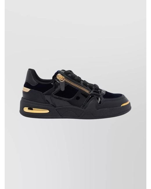 Giuseppe Zanotti Black Low Top Sneakers With Round Toe And Accents for men