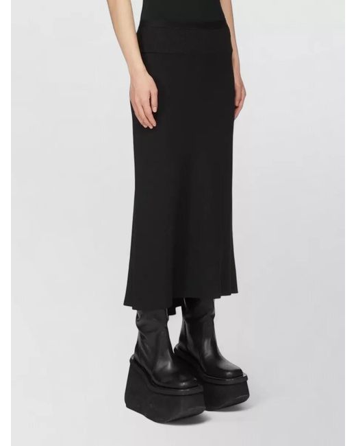 Rick Owens Black High Waist Skirt Comfortable Flared Hem