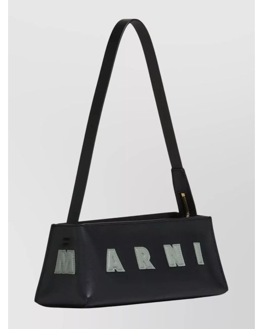Marni Black Museo Baguette Leather Shoulder Bag