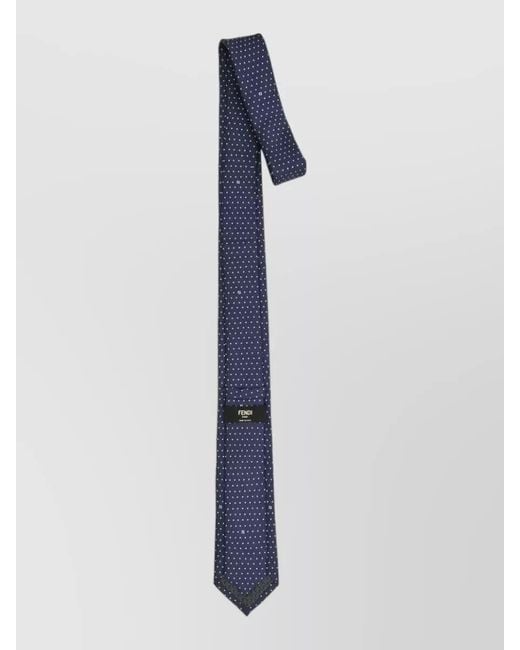 Fendi Blue Slim Tie Polka Dot Pattern Design for men
