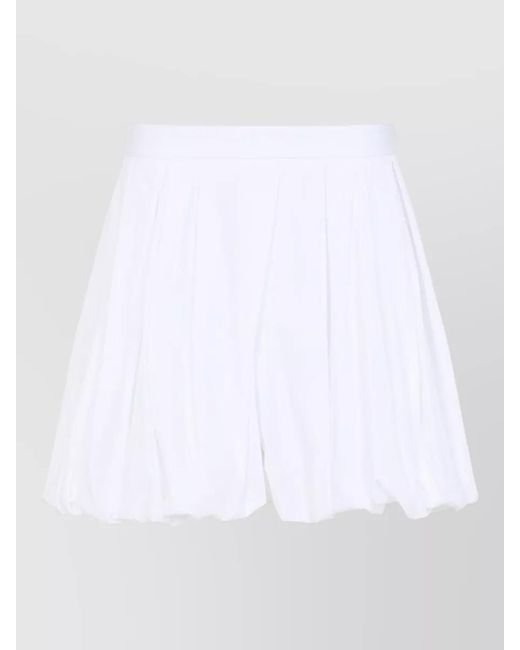 Jil Sander White Cotton High-Rise Voluminous Tailored Bermuda Shorts