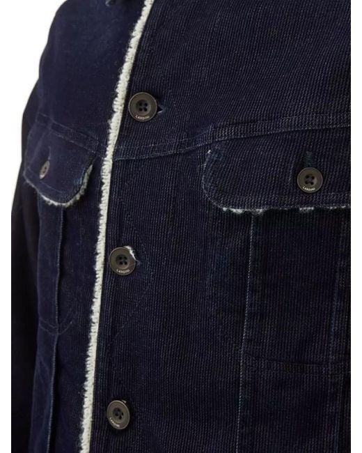 Lardini Blue Corduroy Single-Breasted Coat for men
