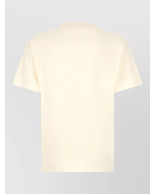 Palm Angels Natural Crew Neck Graphic Logo Short Sleeve T-Shirt for men