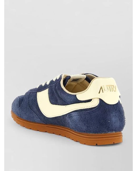 Autry Blue Windspin Low Top Suede Sneakers Rubber Sole for men