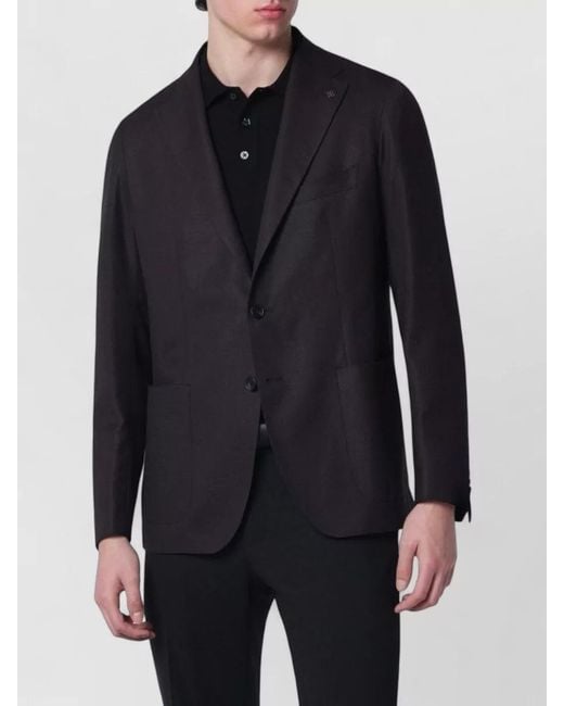 Tagliatore Blue Wool Single Breasted Coat for men