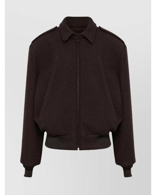 MM6 by Maison Margiela Black Virgin Wool Bomber Jacket
