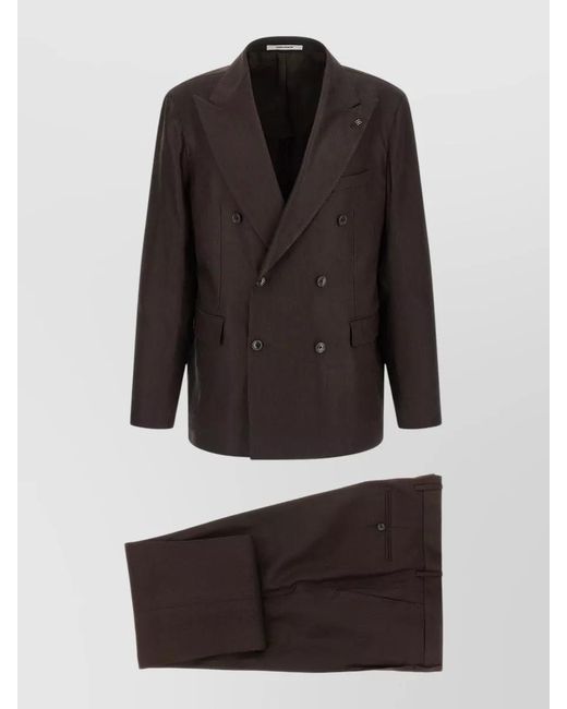 Tagliatore Gray Vesuvio Double Breasted Suit Notch Lapel for men