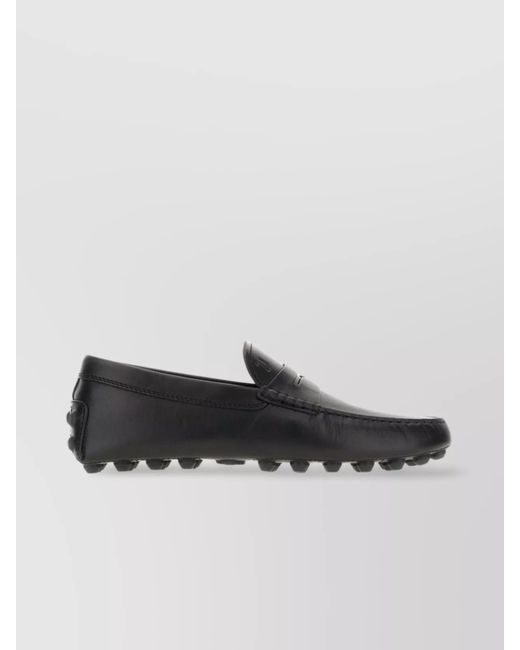 Tod's Black Leather Loafers for men