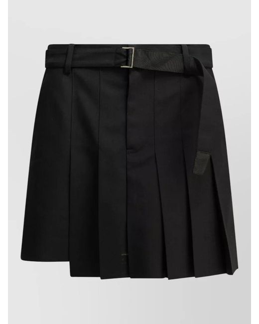 Sacai Black Pleated Skirt