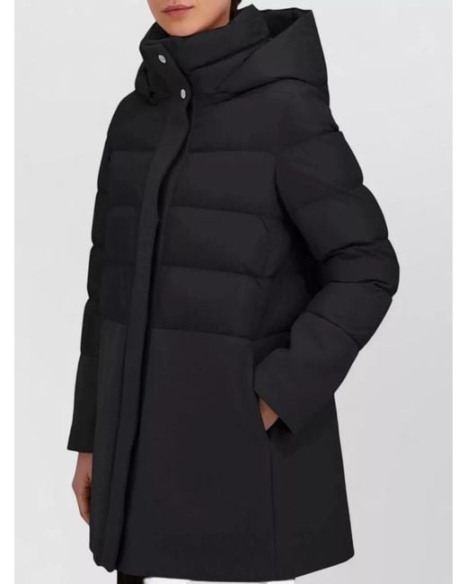 Herno Black Quilted Paneled Puffer Coat