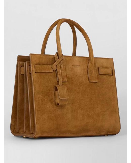 Saint Laurent Brown Sac De Jour Suede Tote Bag