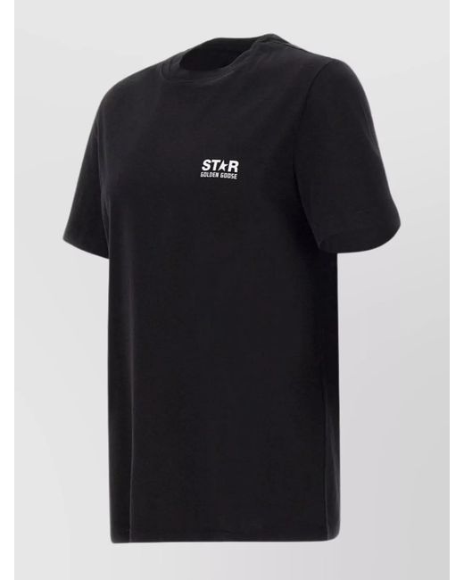 Golden Goose Deluxe Brand Black Cotton Logo Print T-Shirt for men