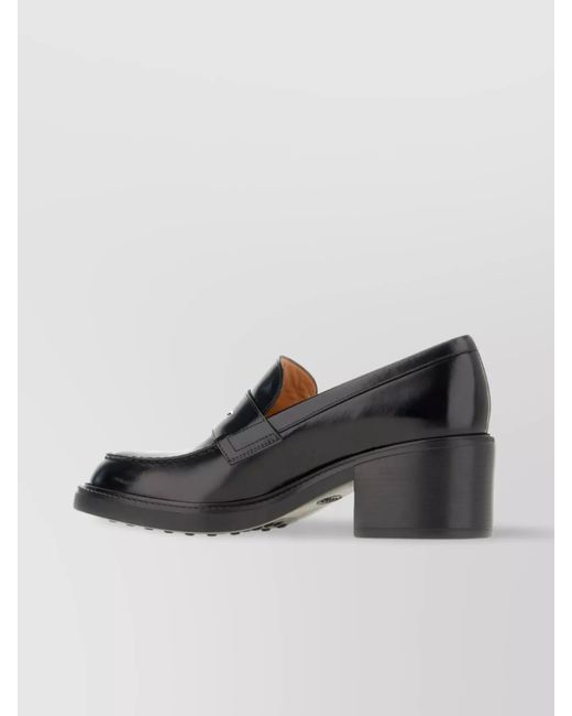 Tod's Black Leather Pump Loafers