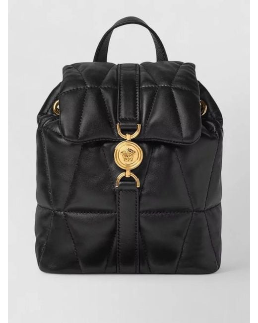 Versace Black Kleio Lambskin Quilted Backpack