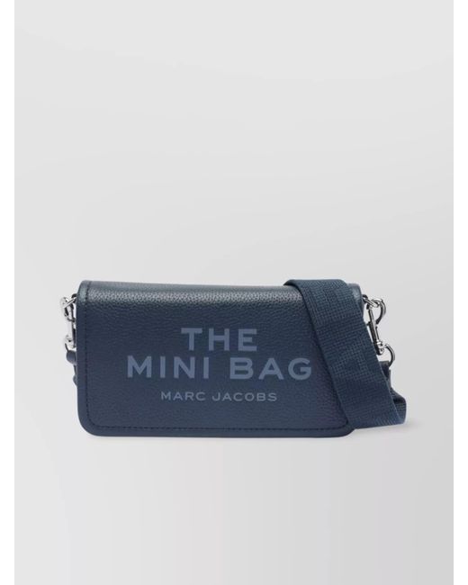 Marc Jacobs Blue Textured Leather Mini Bag With Removable Strap