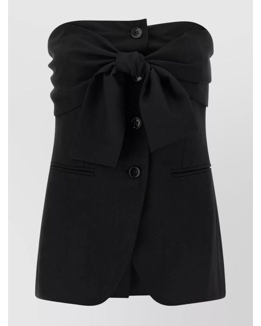 Max Mara Black Virgin Wool Top