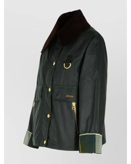 Barbour Black 'Catton' Waxed Cotton Jacket