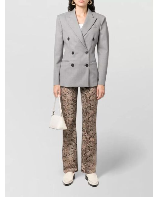 ARMARIUM Gray Double Breasted Virgin Wool Tailored Jacket