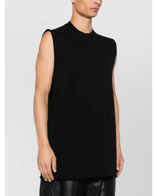 Rick Owens Black Cotton Sleeveless Tank Top for men