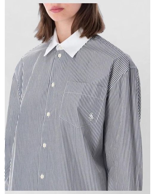 Sporty & Rich Gray Striped Oversized Cotton Pyjama Set