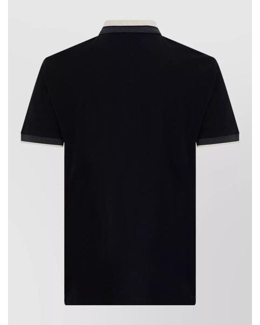 Boss Black Cotton Zip Polo Shirt for men