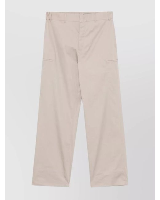 Fendi Natural Straight-Leg Cargo Trousers for men