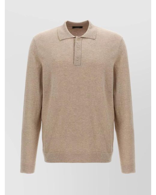 Zanone Natural Cashmere Wool Polo Shirt for men