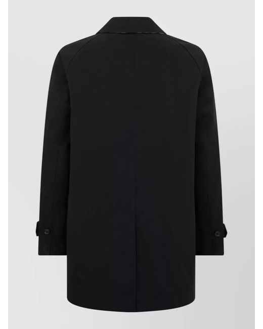 Burberry Black Short Trench Coat Regular Fit Silhouette for men