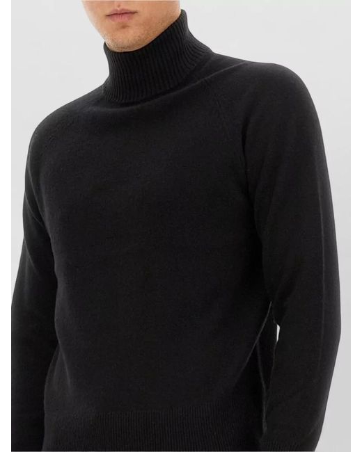 Dries Van Noten Black Slim Fit Turtleneck Long Sleeve Knit Top for men