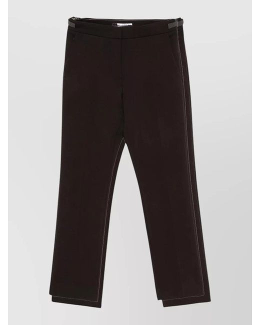 Max Mara Multicolor Tailored Suit Trousers Slim Fit Belt Detail