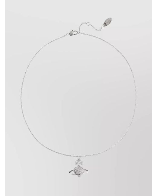 Vivienne Westwood White Brass Pendant Necklace