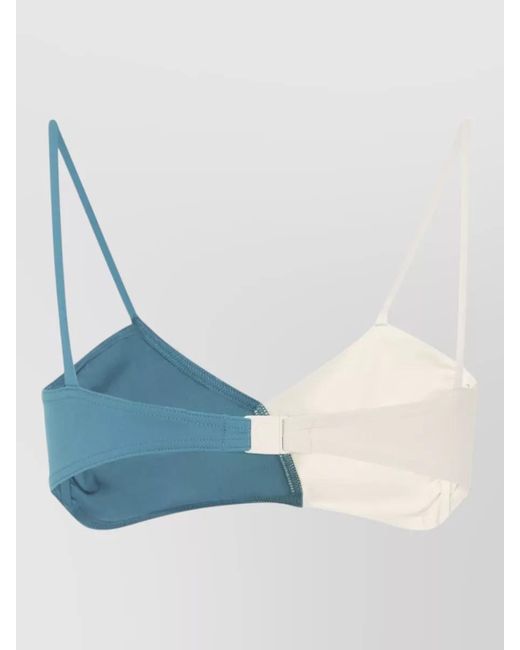 Eres Blue Two-Tone Triangle V-Neck Bikini Top