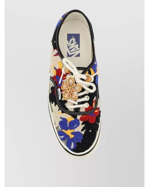 Vans Blue Lx Authentic 44 Sneakers Macramé Floral Detail