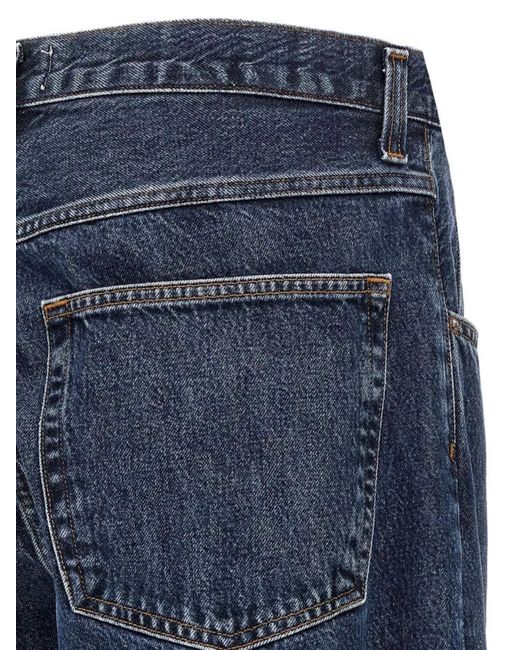 Agolde Blue Denim Wide-Leg Jeans for men