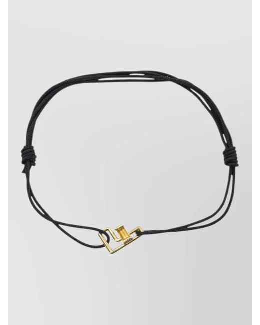 Aliita Metallic Letter F Charm Bracelet On Cord
