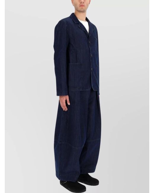 YMC Blue Cotton Regular-Fit Shirt Jacket for men