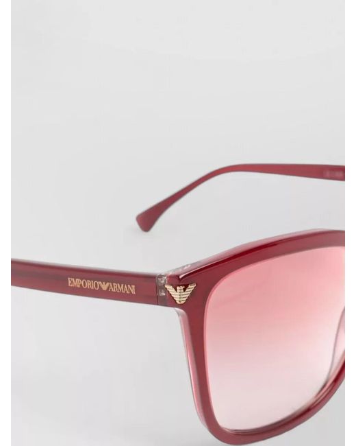 Emporio Armani Pink Acetate Square-Frame Sunglasses