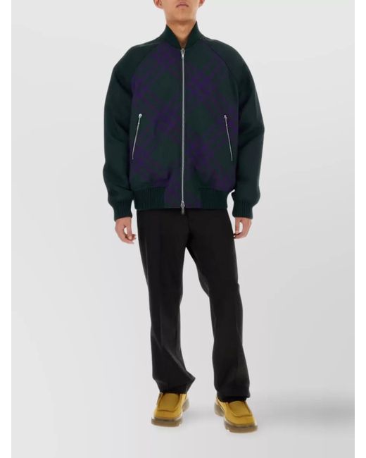Burberry Blue Reversible Bomber Jacket for men